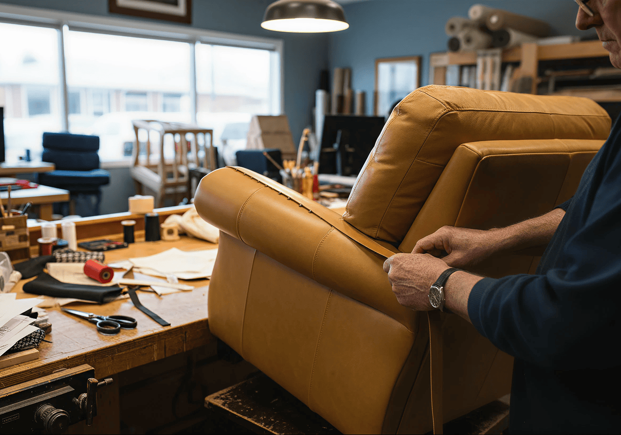 Leather armchair furniture upholstery